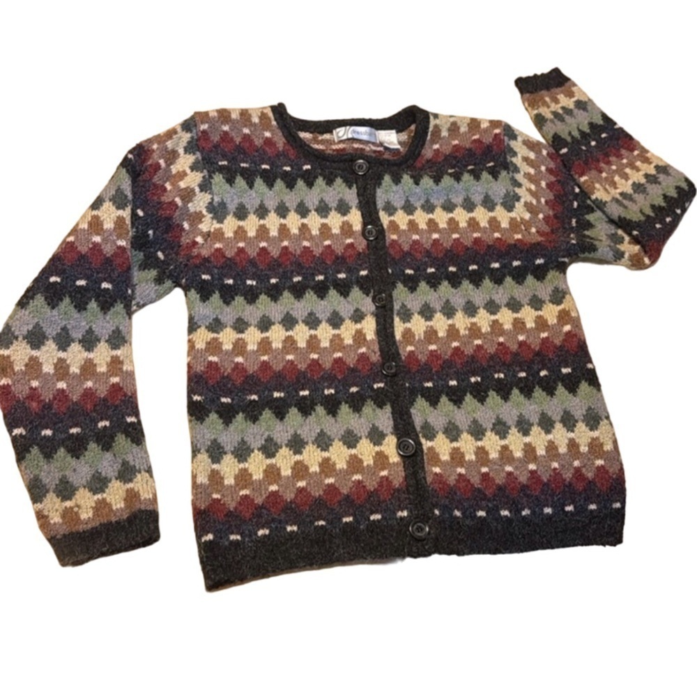 DressBarn geometric print cardigan sweater size Small